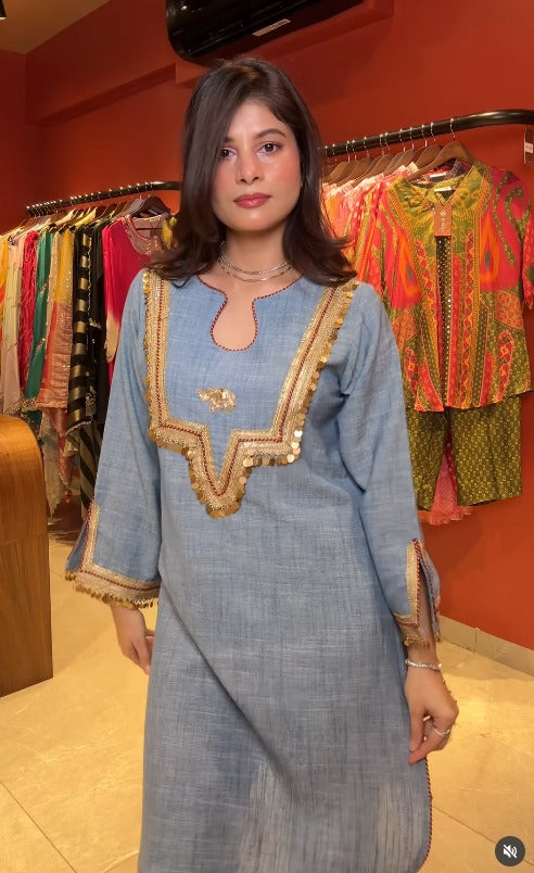 Aarvika Embroidered Straight Kurta Set