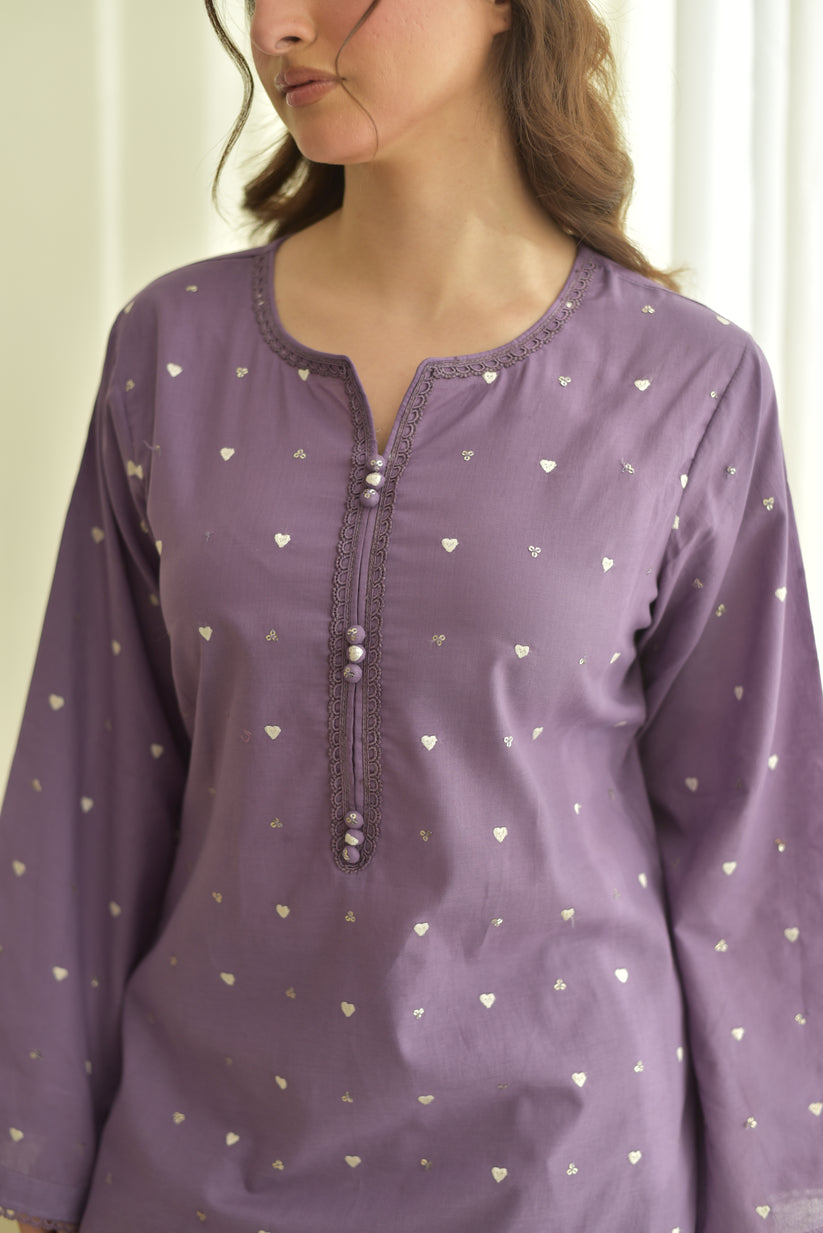 Raheen Purple Farshi Salwar Set