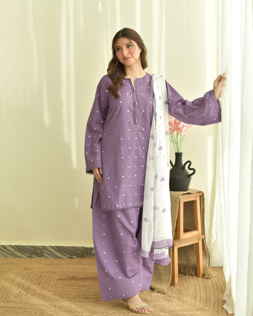 Raheen Purple Farshi Salwar Set