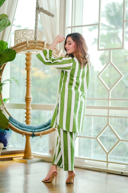 Green Stripe Co-ord Set