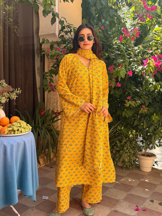 Alia Yellow Suit Set