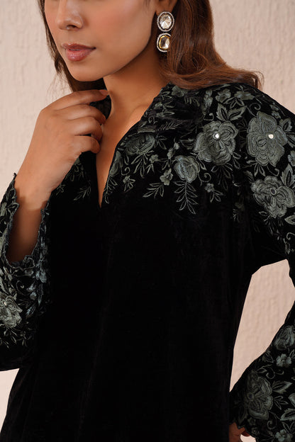 Black Velvet Roses Co-ord Set