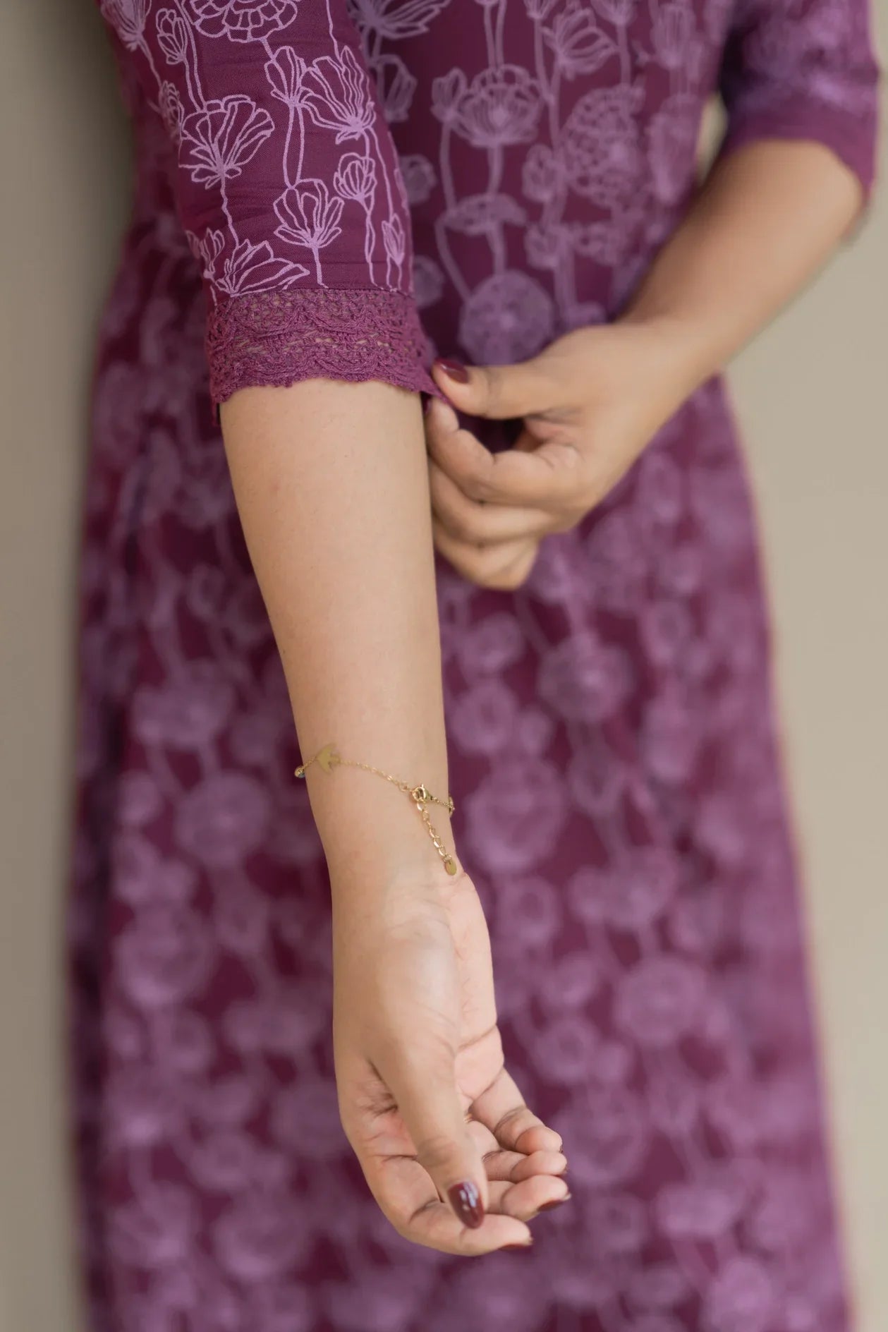Plum Dalia Viscose Printed A-line Dress