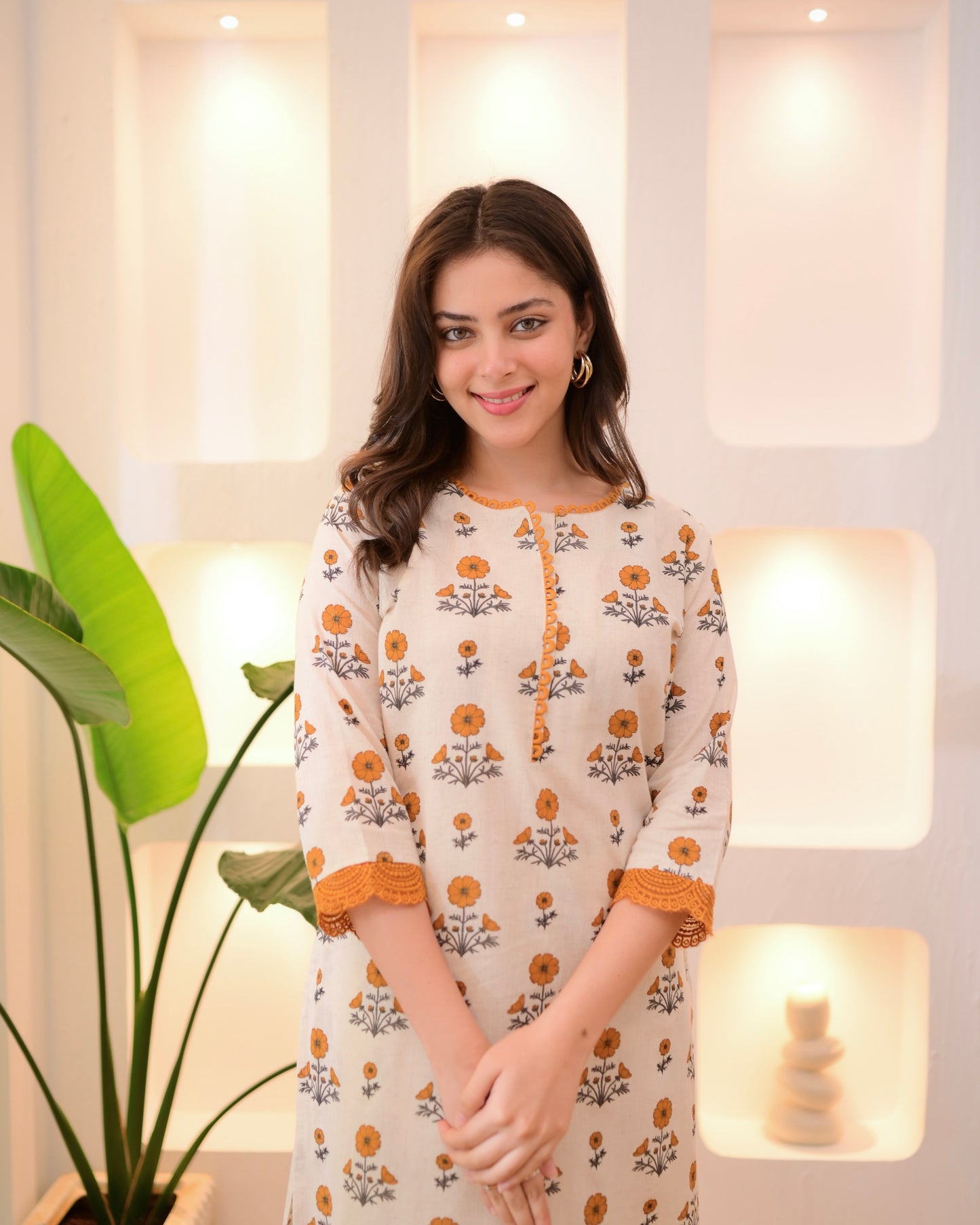 Marigold Bloom Cotton Kurta Set