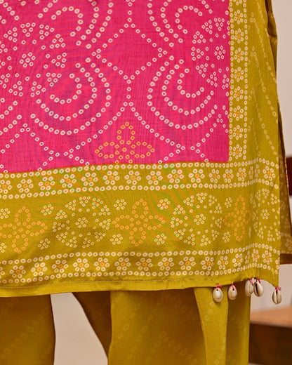Gul Panna Bandhani Festive Crepe Co-ord