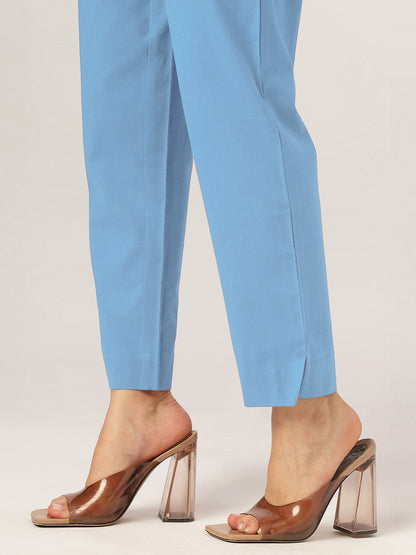 Niva's Women's Light Blue Cotton Solid A-line Co-ord Set