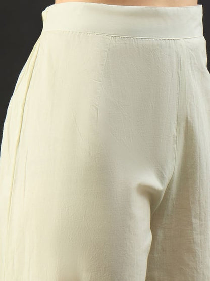 Women Colourblocked Regular Pure Cotton Kurta with Palazzos
