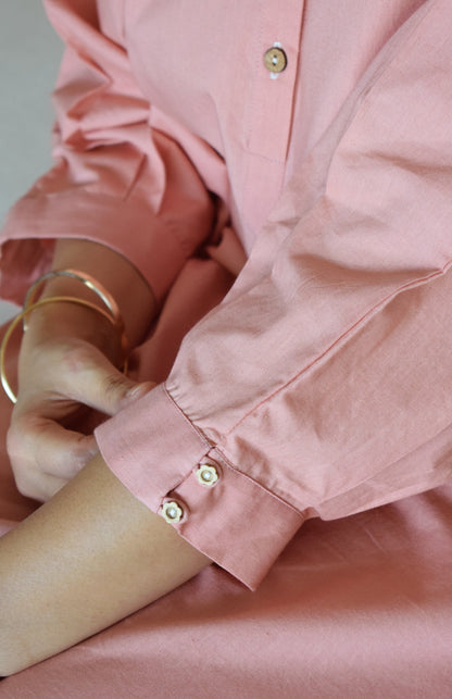 Coffee Pink Antifit Kurta with Placket