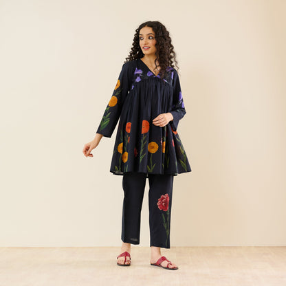 At The Florist's Cotton Co-ord Set - Black