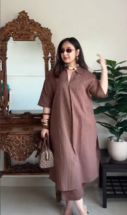 Women Regular Pure Cotton Kurta with Trousers