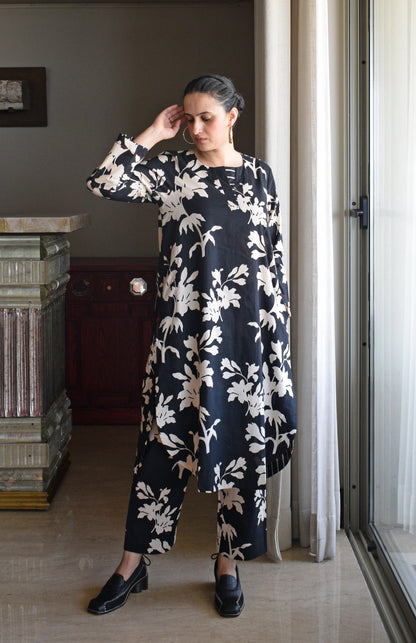 Black Floral Co-Ord Set
