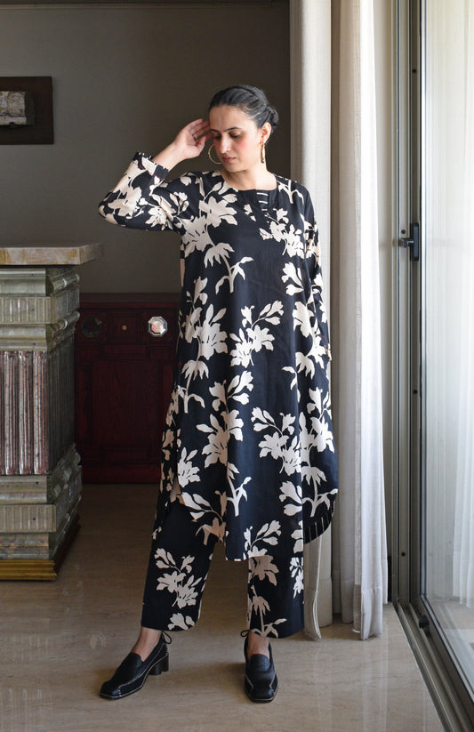 Black Floral Co-Ord Set
