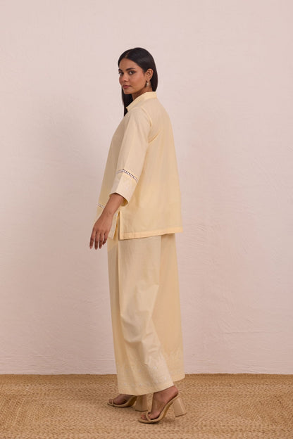 Butter Yellow Embroidered Co-ord Set