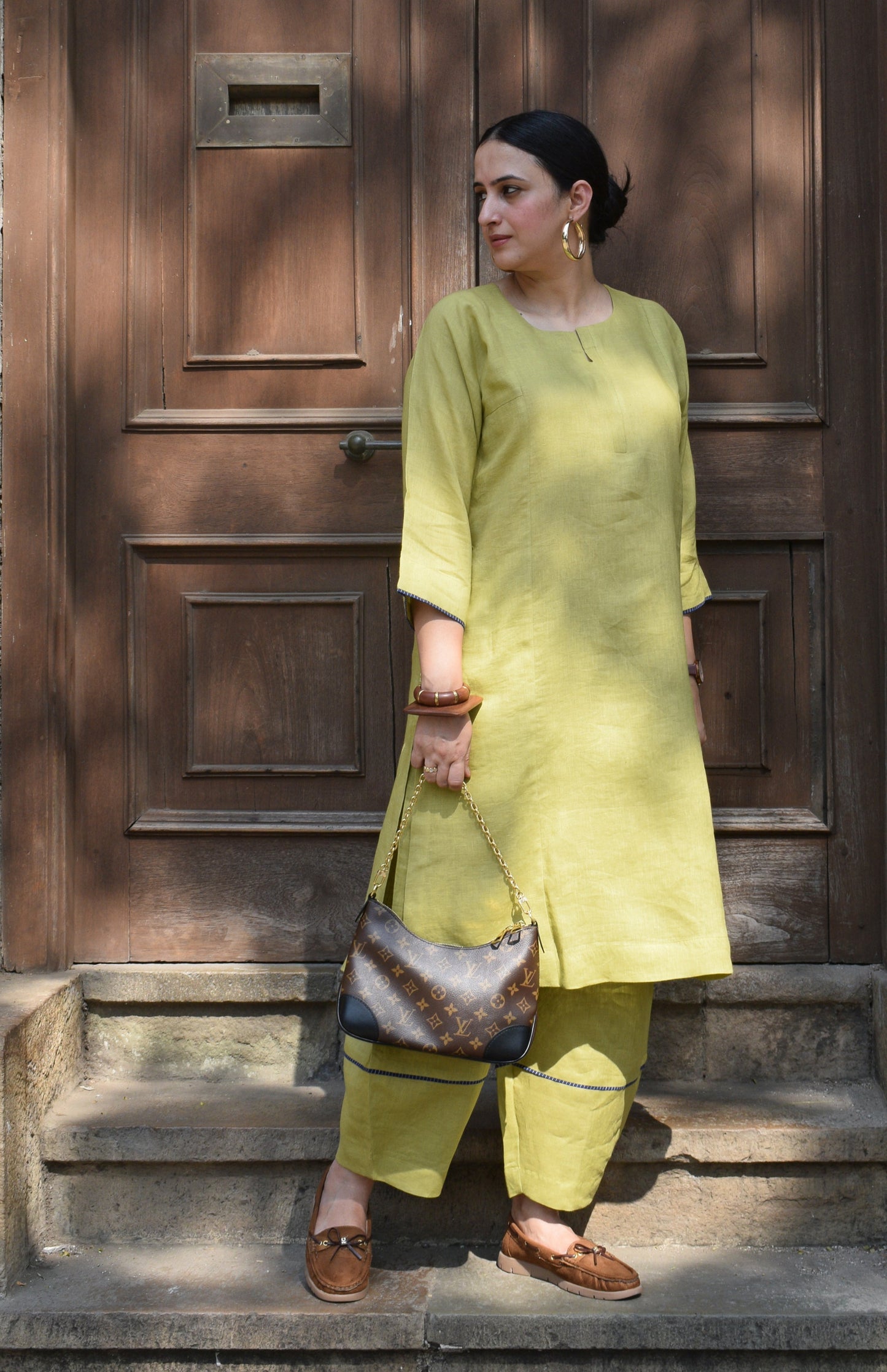 Fresh Lime Linen Co Ord Set