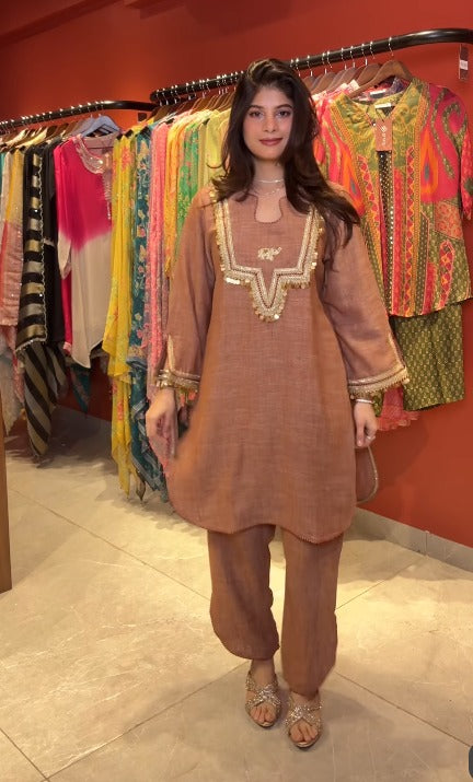 Aarvika Embroidered Straight Kurta Set