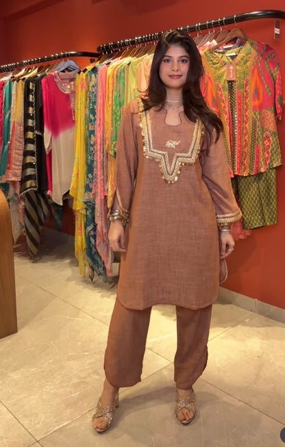 Aarvika Embroidered Straight Kurta Set