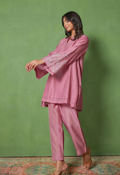Opulent Chanderi Coord Set with Hand Embroidery