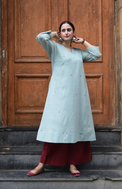 Sea Green Jamdani Phiran